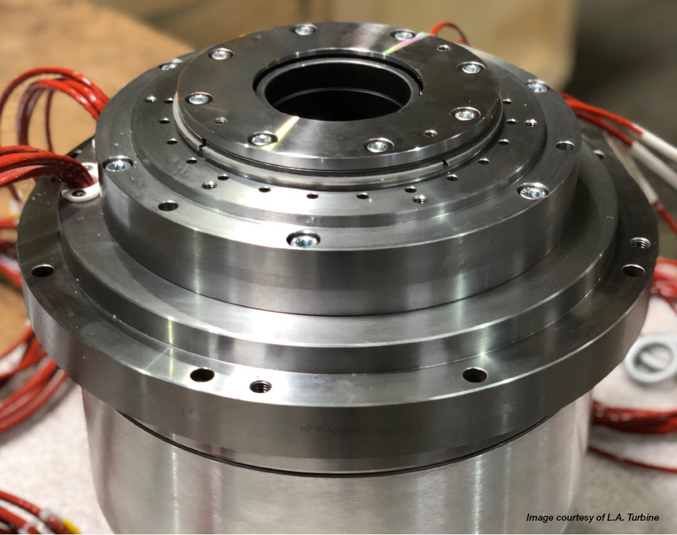 Magnetic bearing cartridge for ARES AMB turboexpander (Image courtesy of L.A. Turbine)